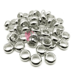 Inele din plastic pentru codite afro RNG19AA Argintiu, Set 10 bucati